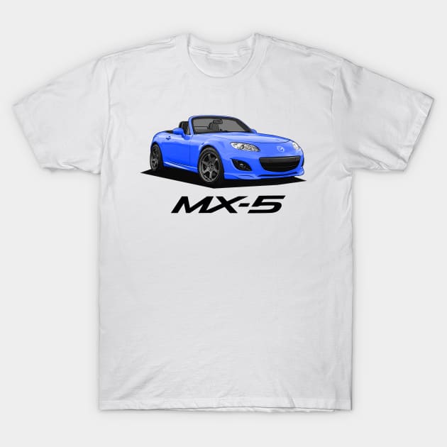 Mazda MX-5 Miata NC - NC2 Blue T-Shirt by Woreth